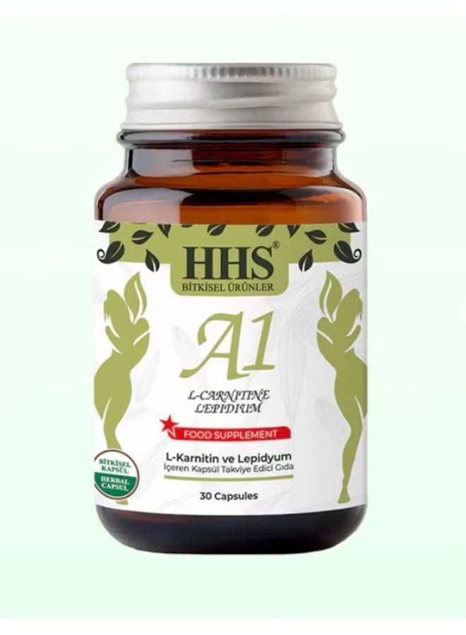 أتش أتش أس مكمل غذائي عشبي لفقدان الوزن من HHS A1 L-carnitine Lepidium - 30 كبسولة - Image 3